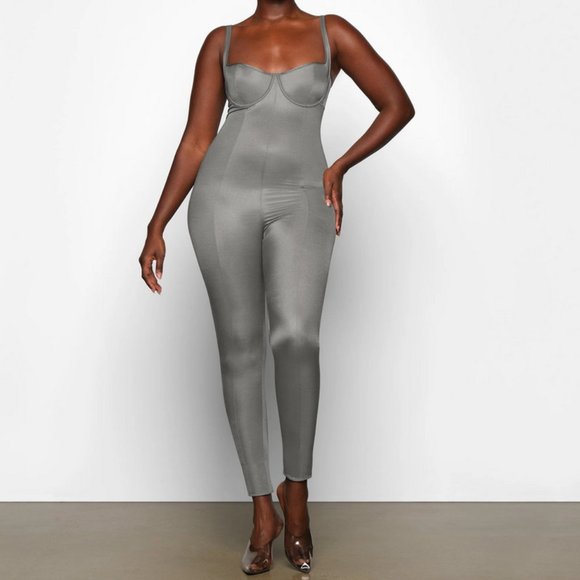 RARE NWT 2X 12-14 SKIMS Glissenette Catsuit Onyx Black Sexy Bodysuit - Picture 4 of 16